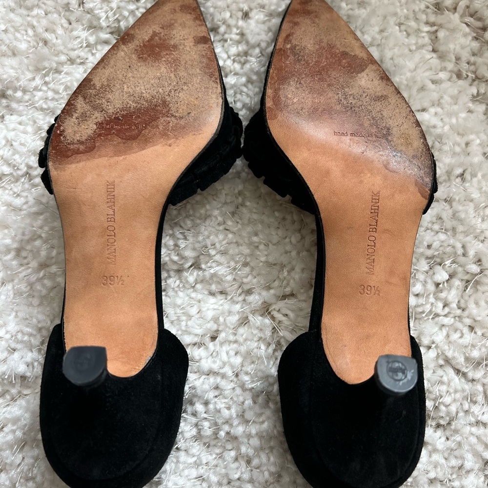 Manolo Blahnik Suede Ordido D’Orsay kitten heels - Picture 5 of 14